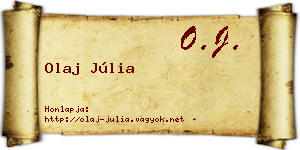 Olaj Júlia névjegykártya