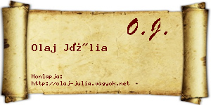 Olaj Júlia névjegykártya